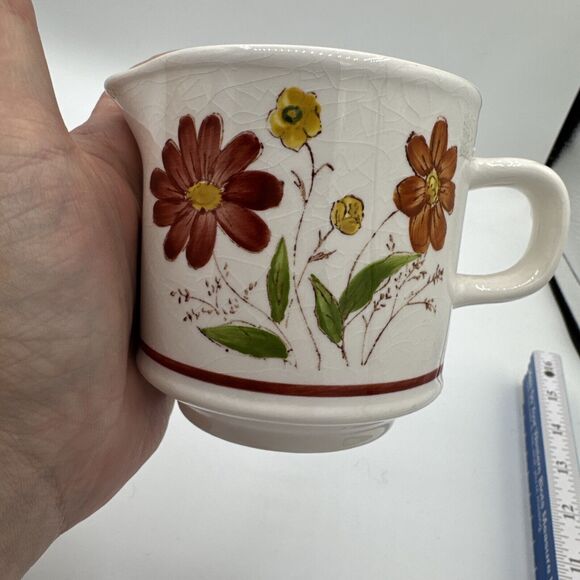 Lunastone Korea 1527 Fiesta Tea Cups Creamer Hand Painted Forest Flowers Lot 3 - Picture 12 of 15